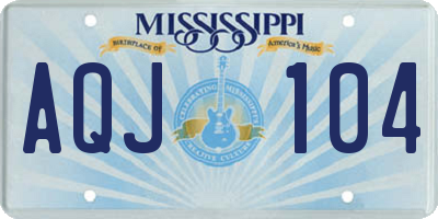 MS license plate AQJ104