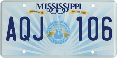 MS license plate AQJ106