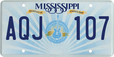 MS license plate AQJ107