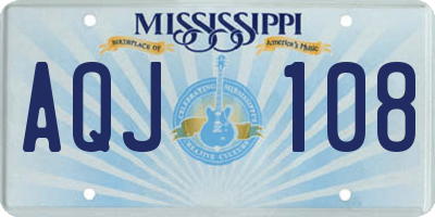 MS license plate AQJ108