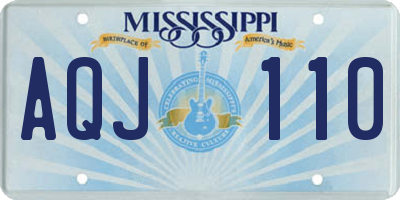 MS license plate AQJ110