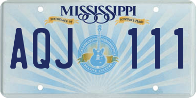 MS license plate AQJ111