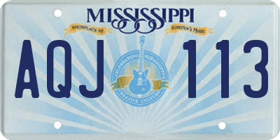 MS license plate AQJ113
