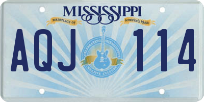 MS license plate AQJ114