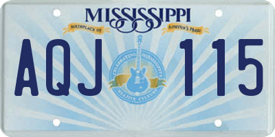 MS license plate AQJ115