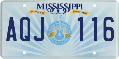 MS license plate AQJ116