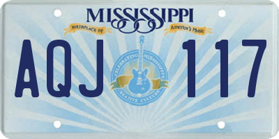 MS license plate AQJ117