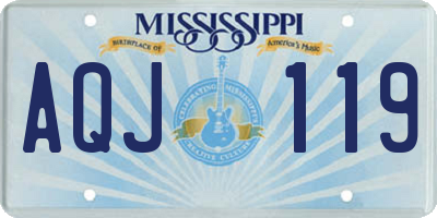 MS license plate AQJ119
