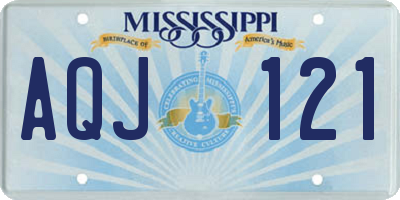MS license plate AQJ121