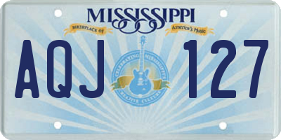 MS license plate AQJ127