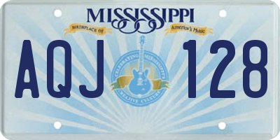 MS license plate AQJ128