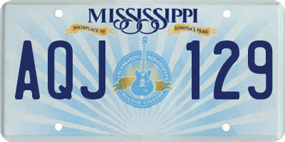 MS license plate AQJ129