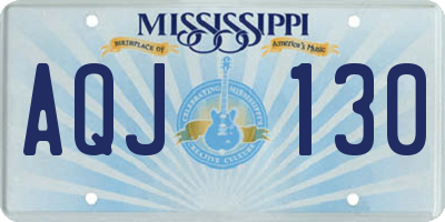 MS license plate AQJ130