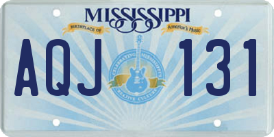 MS license plate AQJ131