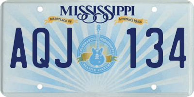MS license plate AQJ134