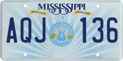 MS license plate AQJ136