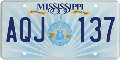 MS license plate AQJ137