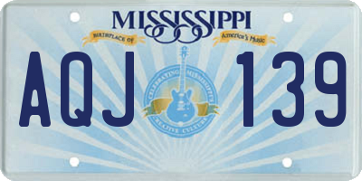 MS license plate AQJ139
