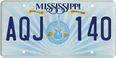 MS license plate AQJ140