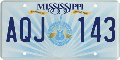 MS license plate AQJ143