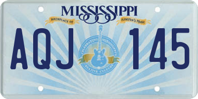 MS license plate AQJ145