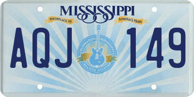 MS license plate AQJ149