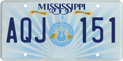 MS license plate AQJ151