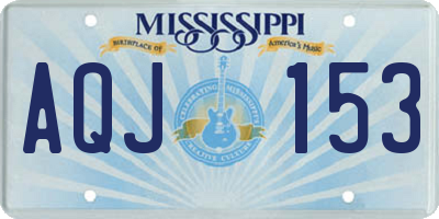 MS license plate AQJ153