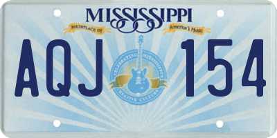 MS license plate AQJ154