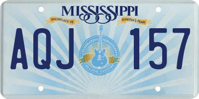 MS license plate AQJ157