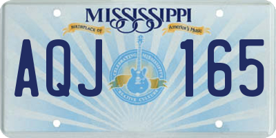 MS license plate AQJ165