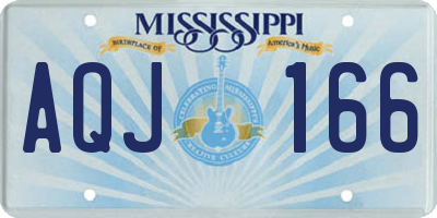 MS license plate AQJ166