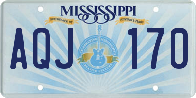 MS license plate AQJ170