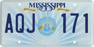 MS license plate AQJ171
