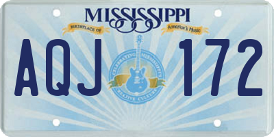 MS license plate AQJ172