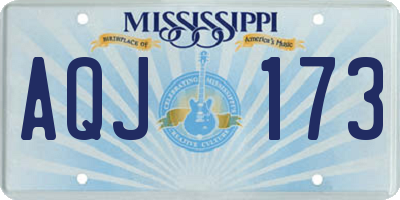 MS license plate AQJ173