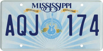 MS license plate AQJ174