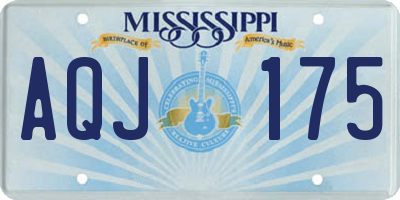 MS license plate AQJ175