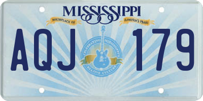 MS license plate AQJ179