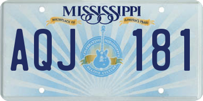 MS license plate AQJ181
