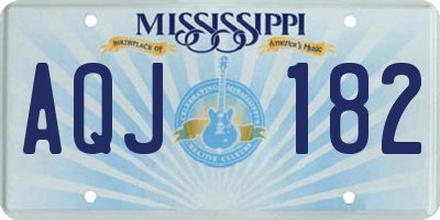 MS license plate AQJ182