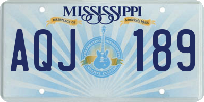 MS license plate AQJ189