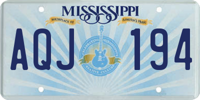 MS license plate AQJ194