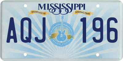 MS license plate AQJ196