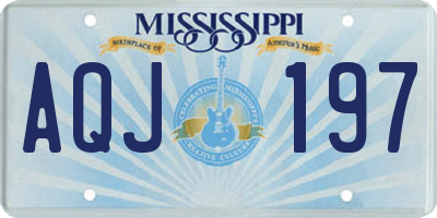 MS license plate AQJ197