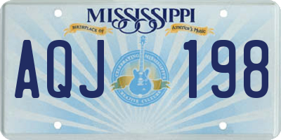 MS license plate AQJ198