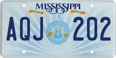 MS license plate AQJ202