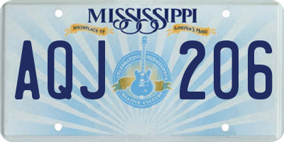 MS license plate AQJ206
