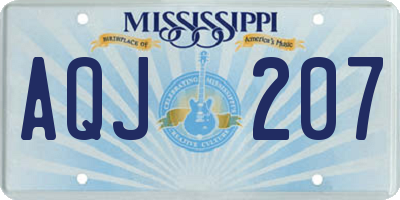 MS license plate AQJ207