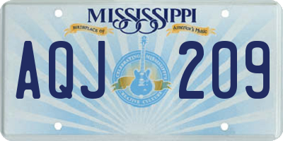 MS license plate AQJ209